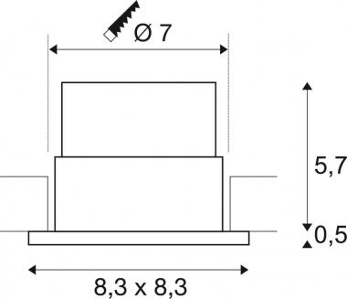 SLV Einbaustr. PATTA-F IP65 eckig 114450 