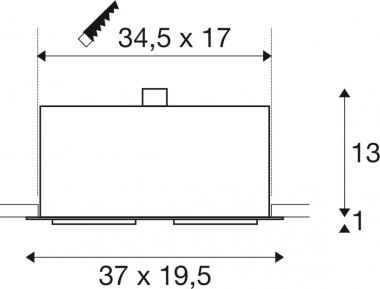 SLV KADUX 2 ES111 Downlight eckig 115551 