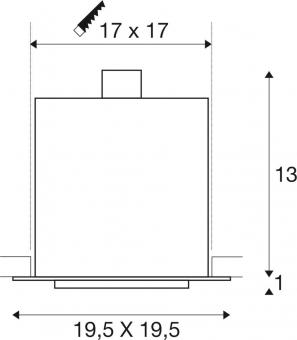 SLV KADUX 1 ES111 Downlight eckig 115541 