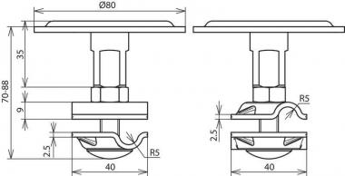 Dehn Fangpilz       FP D80 ET70 8.10 V2A 