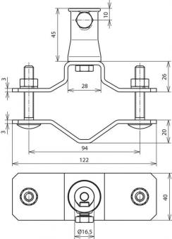 DEHN Rohrschelle 1 1/2-2 Zoll     106352 
