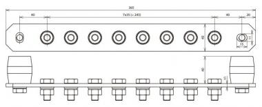 DEHN PA-Schiene 8-polig           472227 