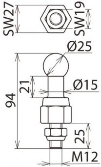 DEHN Kugelfestpunkt gerade m.     755225 