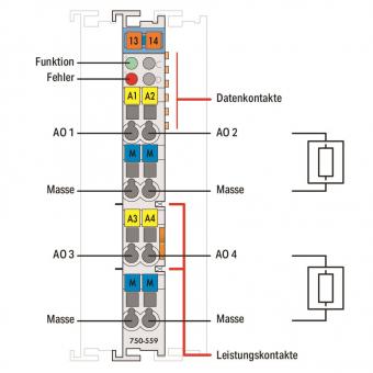 WAGO 750-559 4-Kanal-Analogausgang,DC 0 
