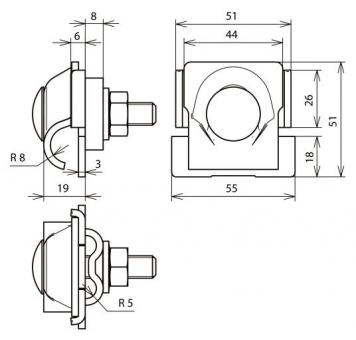 DEHN FS-Klemme D 16mm Al z. 2-    380116 
