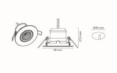 SGL Einbauspot Nano Tilt sw matt  907014 