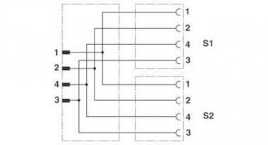 Phoenix   SAC-4P-M12Y/2X0,3-PUR/M12FS VP 