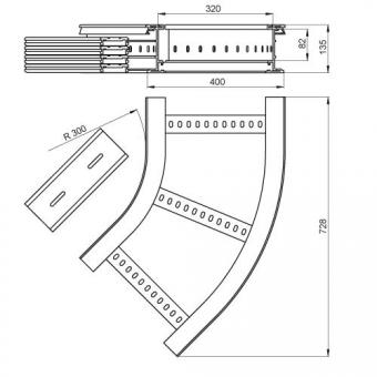 Unex Flachbogen 45  lichtgrau   67436-04 