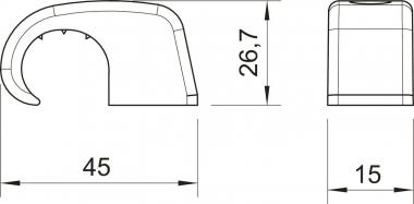 OBO 4044 Haft-Clip o.Nagel 21-25mm PP 