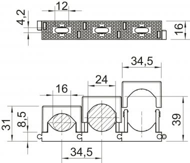 OBO 2037 16-24 LGR Reihen-Druck-Schelle 