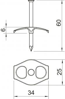 OBO 1996 60 Nagel-Fix 3,5x60mm PP 