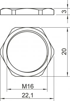 OBO 169 MS M16 Gegenmutter M16 CuZn N 