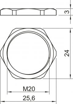 OBO 169 MS M20 Gegenmutter M20 CuZn N 