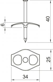 OBO 1996 40 Nagel-Fix 3x40mm PP 