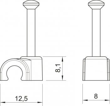 OBO 2006 25 RW ISO-Nagel-Clip 6mm L25 PP 
