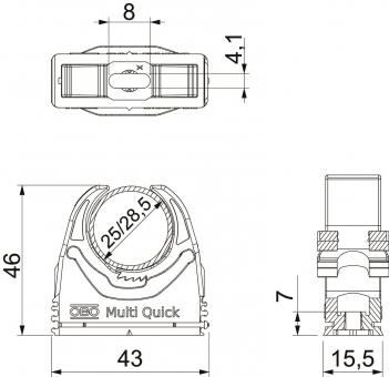 OBO M-Quick 25-28LGR Multi-Quick-Schelle 