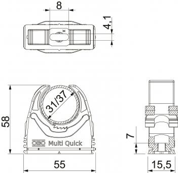 OBO M-Quick 31-37LGR Multi-Quick-Schelle 