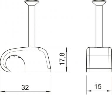 OBO 2028 40 LGR Haft-Clip 14-17mm L40 PP 