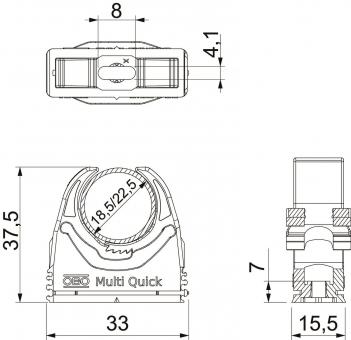 OBO M-Quick 18-22LGR Multi-Quick-Schelle 