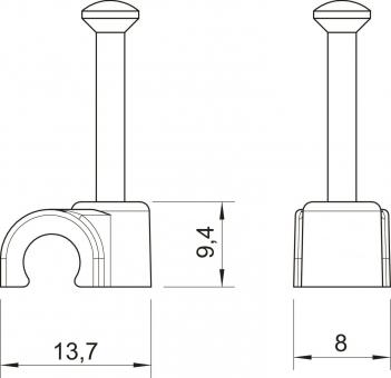 OBO 2007 25 RW ISO-Nagel-Clip 7mm L25 PP 