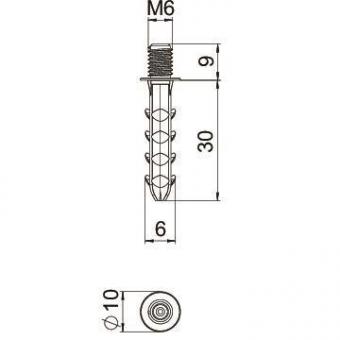 OBO DP GM6 30 Steckdübel m.M6-Gewinde 