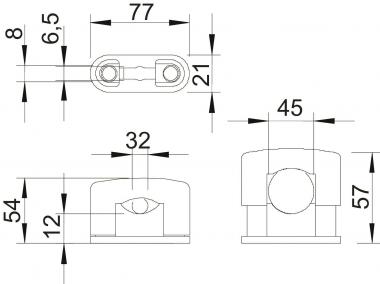 OBO 3083 LGR SOM-Schelle 32-45mm UF Typ 