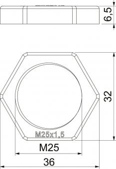 OBO 116 M25 SGR PA Gegenmutter M25 PA 