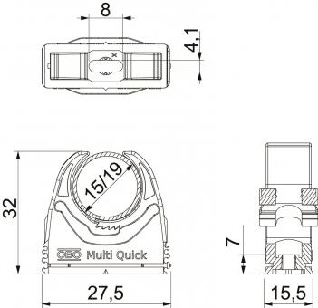 OBO M-Quick 15-19LGR Multi-Quick-Schelle 
