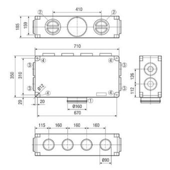 MAICO Luftverteiler mit 8       MF-V90-8 