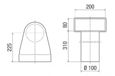 MAICO 90-Winkel z.      MF-WL100 80/200 