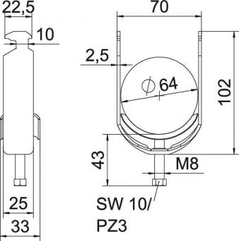 OBO BS-H1-M-64 FT Bügelschelle 2056 