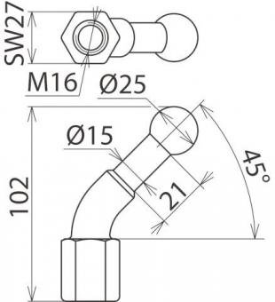 Dehn 756600 KFP 25 W45    KFP 25 W45 M16 