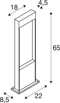 SLV Pollerleuchte FLATT POLE 65  1002957 