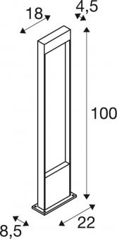 SLV FLATT POLE 100 Outdoor LED   1002959 