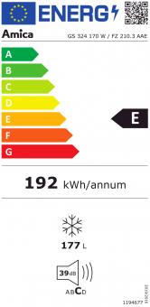 Amica GS 324 170 W ws Standgefrierschr. 