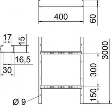 OBO LG 640 VS 3 FS Kabelleiter gelocht m 