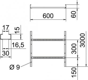 OBO LG 660 VS 3 FS Kabelleiter gelocht m 