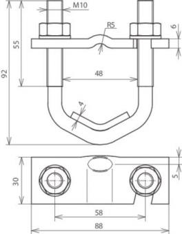 DEHN Bügelklemme St/blank f. D    308045 