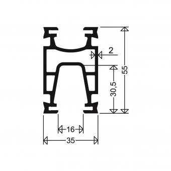 SCHUC Alu-Trageschiene l=2m   TRS2000/2M 