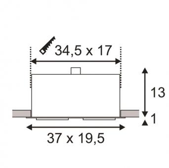 SLV KADUX 2 ES111 Downlight eckig 115551 
