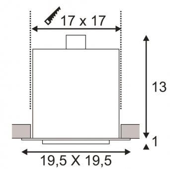 SLV KADUX 1 ES111 Downlight eckig 115541 