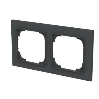 BJ Abdeckrahmen 2-fach schwarz  1722-45M 