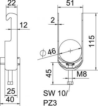 OBO BS-W1-K-46 A2 Bügelschelle 2056 