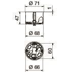 OBO HG 47-L HW Gerätedose Ø68mm H47mm 