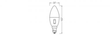 LEDV LED Kerze 4,9-40W/827/840/865 CCT 