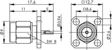 TEGA SMA-Einbaustecker         100024628 