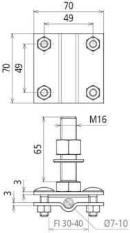 Dehn 478150 AK AK 7.10 FL40 GBM16X65 V4A 