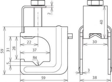 DEHN Druckbügelklemme St/blank    308031 
