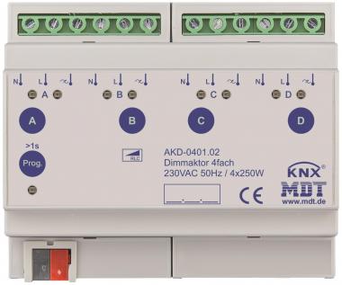 MDT AKD-0401.02 Dimmaktor 4fach 8TE REG 
