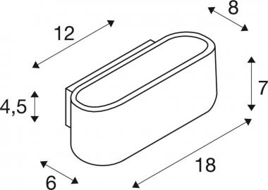 SLV OSSA R7s Wandleuchte oval     151451 